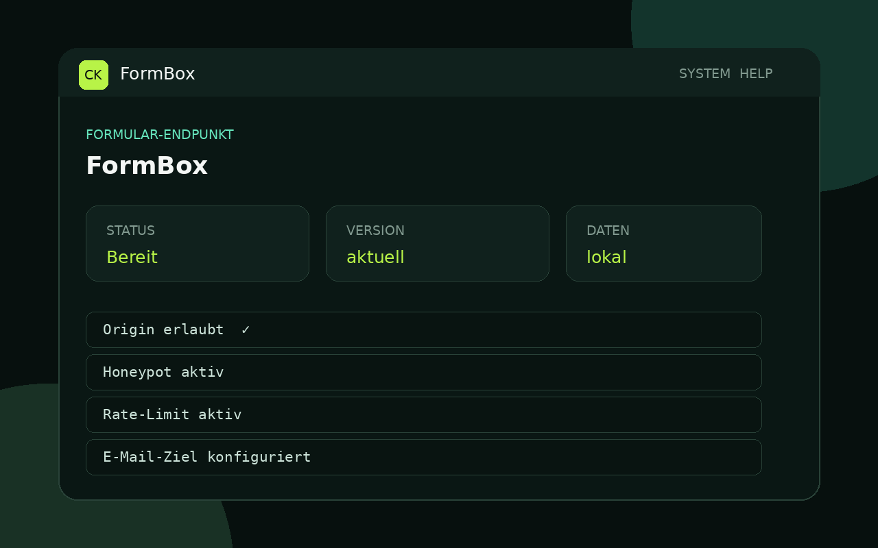 Oberfläche von Cyberknecht FormBox